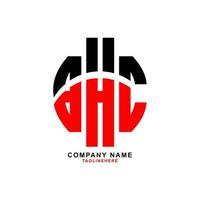 design creativo del logo della lettera bhc con sfondo bianco vettore
