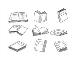 raccolta di illustrazioni di libri disegnate a mano vettore