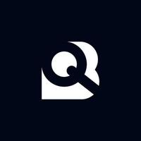 qb bq lettera logo design con colore bianco vettore