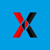 x lettera logo disegno vettoriale
