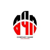 design creativo del logo della lettera bqm con sfondo bianco vettore