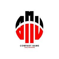 design creativo del logo della lettera bmu con sfondo bianco vettore