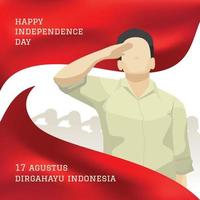 giorno dell'indipendenza dirgahayu indonesia vettore