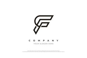 lettera iniziale f, fc, cf, fg logo design template vettoriale