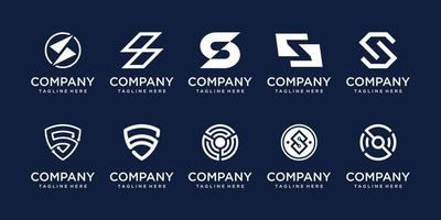 set di modello di progettazione del logo della lettera iniziale sss della raccolta. icone per il business della moda, dello sport, dell'automotive, della tecnologia digitale. vettore
