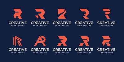 set di modello di logo rr lettera iniziale monogramma. icone per il business della moda, business, consulenza, tecnologia digitale. vettore