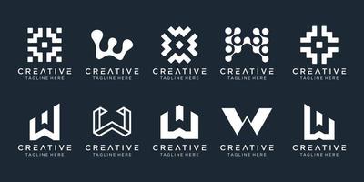 iniziali della collezione w modello di progettazione del logo. icone per il business della moda, digitale, tecnologia, semplice. vettore