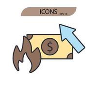 icone di inflazione simbolo elementi vettoriali per il web infografica