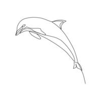 illustrazione vettoriale delfino disegnata in stile art linea