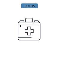 cassetta di pronto soccorso icone simbolo elementi vettoriali per il web infografica