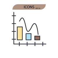 icone di recessione simbolo elementi vettoriali per il web infografico