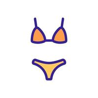 illustrazione del contorno vettoriale dell'icona del costume da bagno bikini semplice