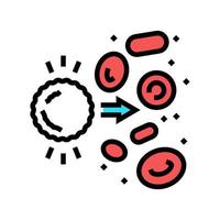 illustrazione vettoriale dell'icona del colore del sangue dell'autoimmunità