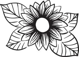 girasole line art girasole fiore disegno vettoriale set. illustrazione disegnata a mano isolata su sfondo bianco. schizzo botanico in stile vintage.