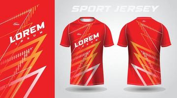 t-shirt rossa con design in jersey sportivo vettore