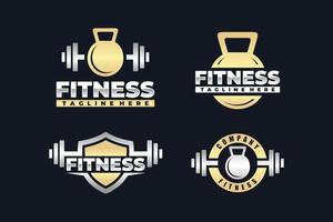 logo insieme del pacchetto fitness vettore