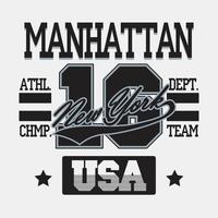 grafica tipografica di new york city, design di stampa t-shirt manhattan, abbigliamento originale usa, stampa vintage per abbigliamento sportivo - illustrazione vettoriale