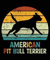 divertente american staffordshire terrier vintage retrò tramonto silhouette regali amante del cane proprietario del cane t-shirt essenziale vettore