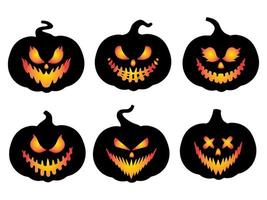 illustrazione della zucca del viso spaventoso di halloween vettore