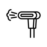 illustrazione del profilo vettoriale dell'icona della spazzola dell'aspirapolvere in azione