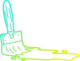 Pennello per cartoni animati con disegno a tratteggio a gradiente freddo vettore