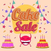 post sui social media di vendita di torte, sconto sulla vendita di offerte di cupcake di pasticceria vettore