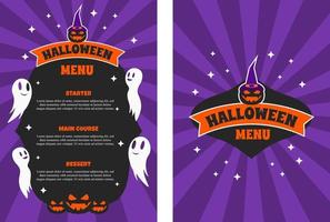 menu di halloween per ristorante di cibo vettore