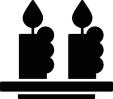 icona del glifo con candela vettore