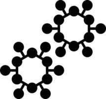 icona del glifo della struttura della molecola vettore