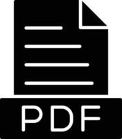 icona del glifo pdf vettore