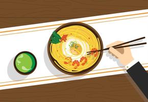 Vector Ramyeon cibo coreano