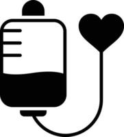 icona del glifo di donazione di sangue vettore