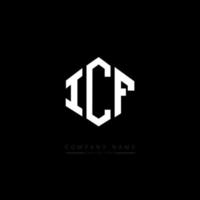 design del logo della lettera icf con forma poligonale. design del logo a forma di poligono e cubo icf. icf esagono vettore logo modello colori bianco e nero. monogramma icf, logo aziendale e immobiliare.
