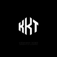 design del logo della lettera kkt con forma poligonale. design del logo a forma di poligono e cubo kkt. kkt esagono logo modello vettoriale colori bianco e nero. monogramma kkt, logo aziendale e immobiliare