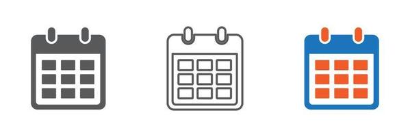 vettore icona calendario. illustrazione vettoriale dell'icona del calendario