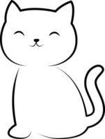 simpatico gatto disegno doodle line art vettore