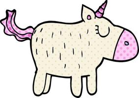 cartone animato doodle carino unicorno vettore