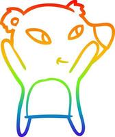 arcobaleno gradiente di disegno simpatico cartone animato orso vettore