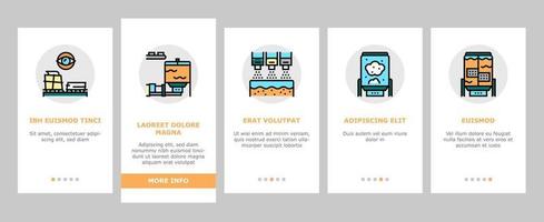 set di icone di onboarding per l'impianto di produzione di carta vettore