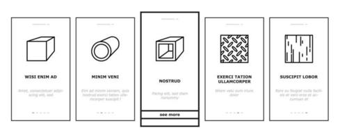 icone di onboarding del fascio di costruzione di materiale metallico impostano il vettore