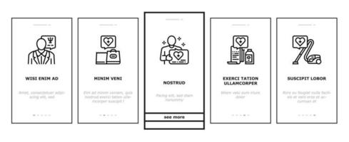 servizi di assistenza domiciliare onboarding set di icone vettoriali