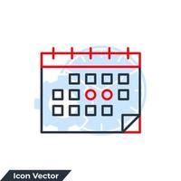 illustrazione vettoriale del logo dell'icona del calendario. modello di simbolo di gestione del tempo per la raccolta di grafica e web design