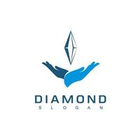 modello di progettazione logo diamante, icona di gioielli vettore