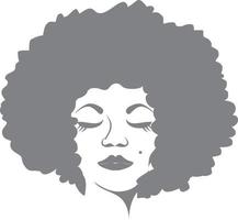 design di donne afro affrontano l'illustrazione vettore