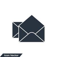 illustrazione vettoriale del logo dell'icona e-mail. modello di simbolo dei servizi di posta a busta per la raccolta di grafica e web design