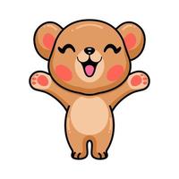 cartone animato felice bambino orso bruno vettore