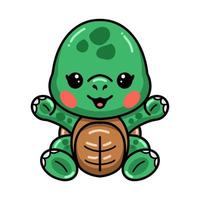 cartone animato carino tartaruga bambino seduto vettore