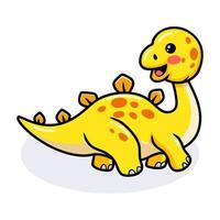 simpatico cartone animato di dinosauro stegosauro vettore
