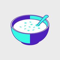 una ciotola di zuppa isometrica icona vettore illustrazione