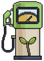 pixel art icona vettore pompa carburante ecologicamente sostenibile per gioco a 8 bit su sfondo bianco